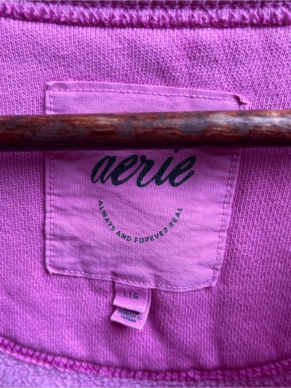 Aerie Oversized Pink Crewneck Pullover Sweatshirt - Picture 2 of 3